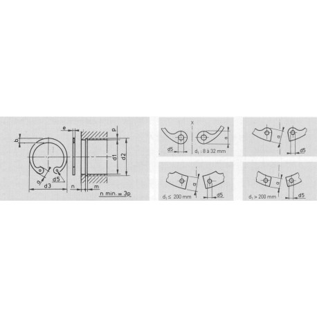 Circlips extérieurs - Type 7100 - Montage axial